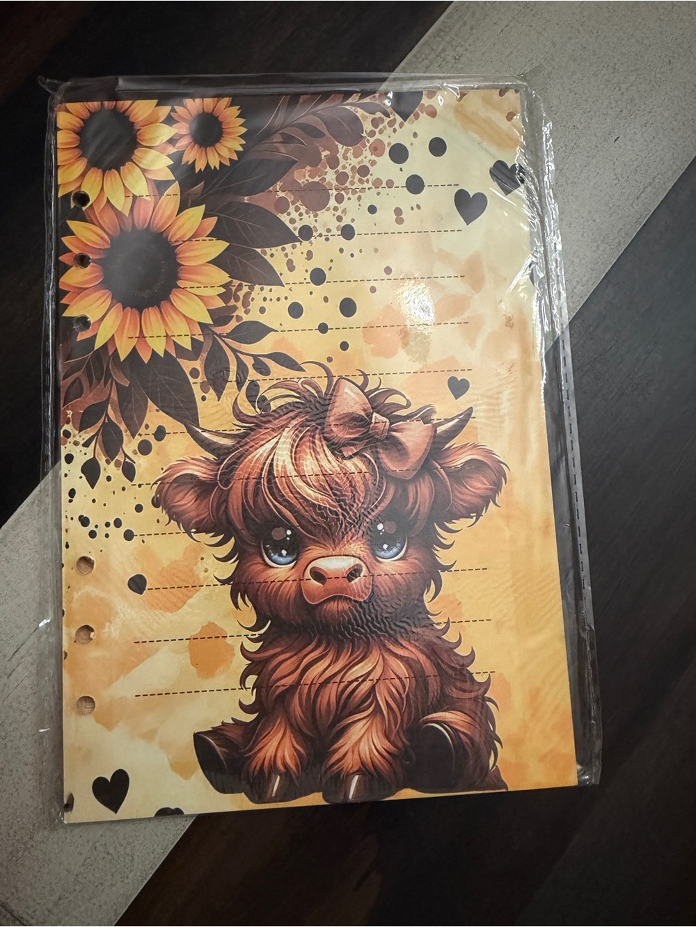 Sunflower & Brown Calf Decorative A5 paper refill